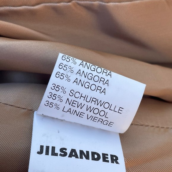 Jil Sander Women's Angora & Wool Blend Beige 7/8 Sleeve Coat Jacket Size 36 US 6 - Picture 10 of 12